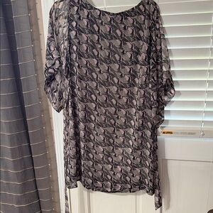 Elegant Black and Pink Patterned Women's dress